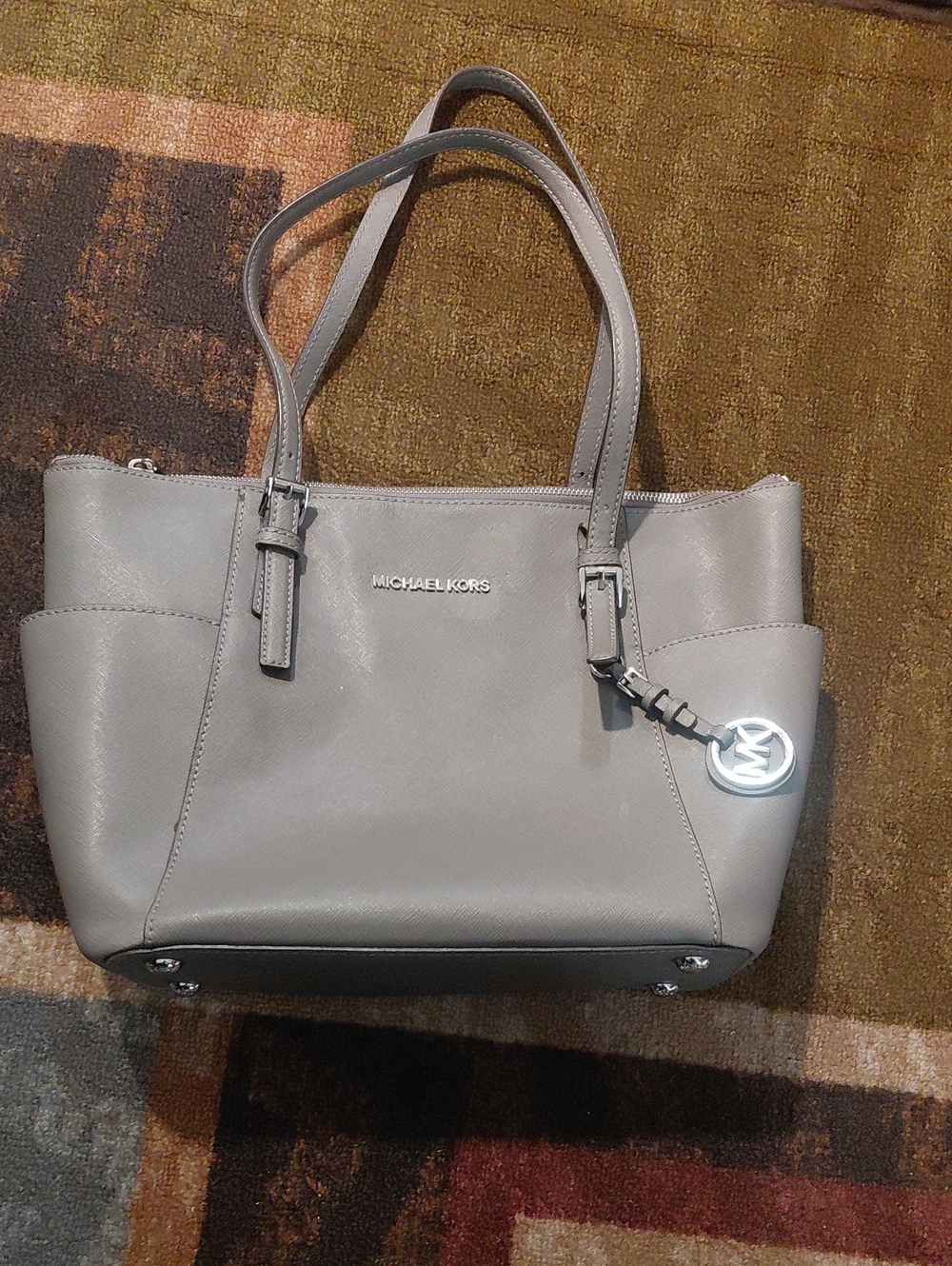 Michael Kors Grey Saffiano Leather Tote Bag